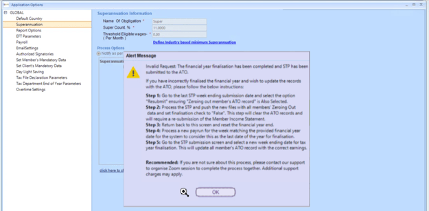 Alert - Application Option - Financial Year-End Date Reset Validation Update