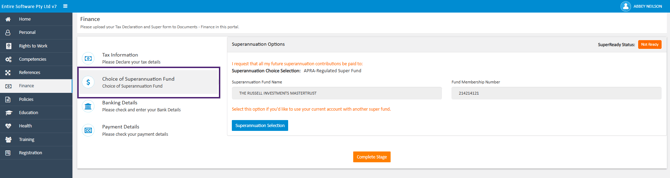 Applicant Portal - Superannuation Fund