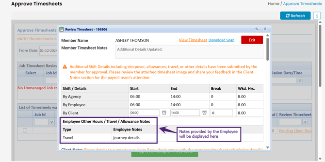 Client Portal - Employee Notes
