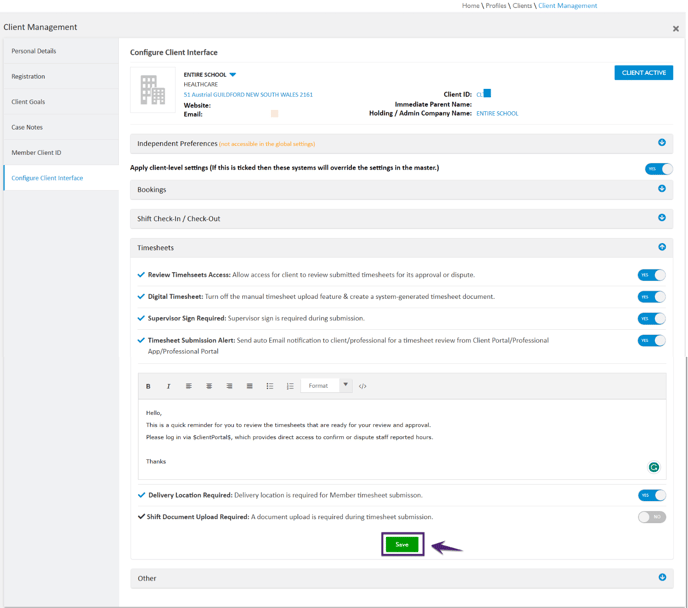 Configure Client Interface2