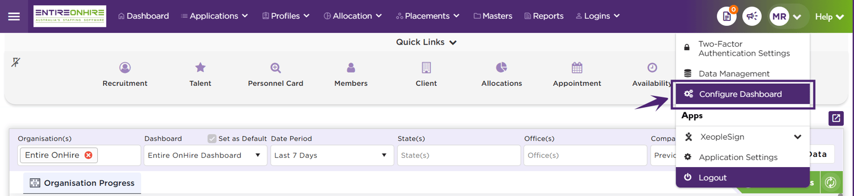 Configure Dashboard