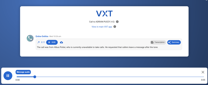 Conversation in VXT-1