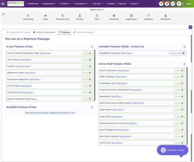 Dashboard - Features