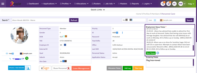 Employment Status Notes