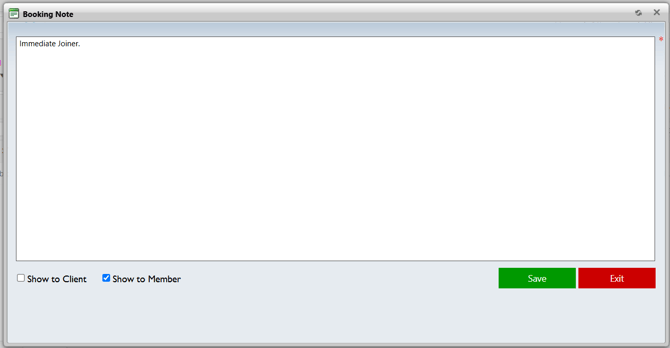 Job-Booking Notes