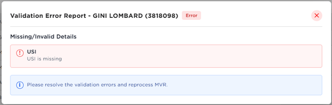 MVR - Validation Report
