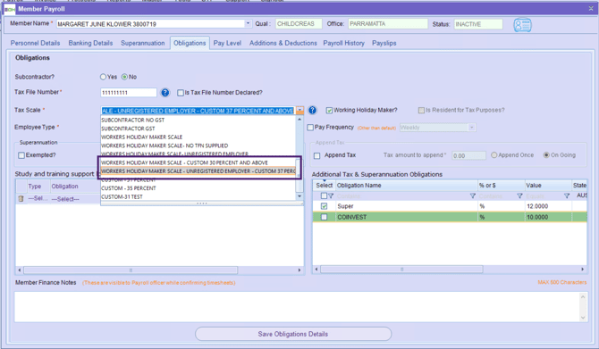 Member Payroll - WHM Scales