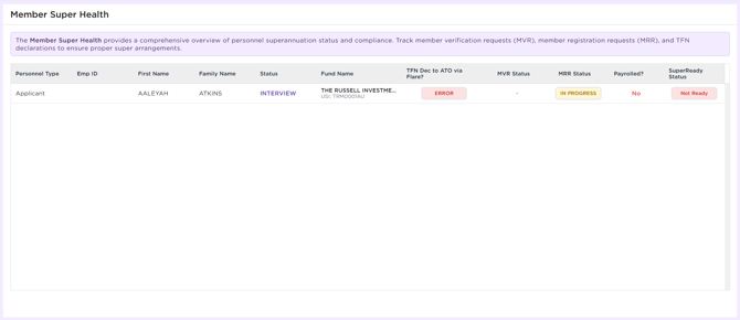 Member Super Health - Applicant Portal
