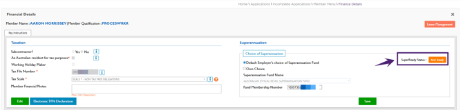 Member Superannuation