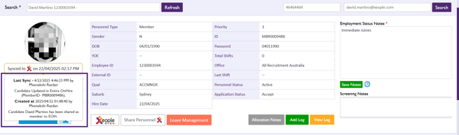 Member-Synced Data