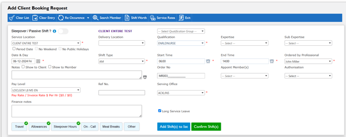 Multi Booking - Additional Details for Active Shift2