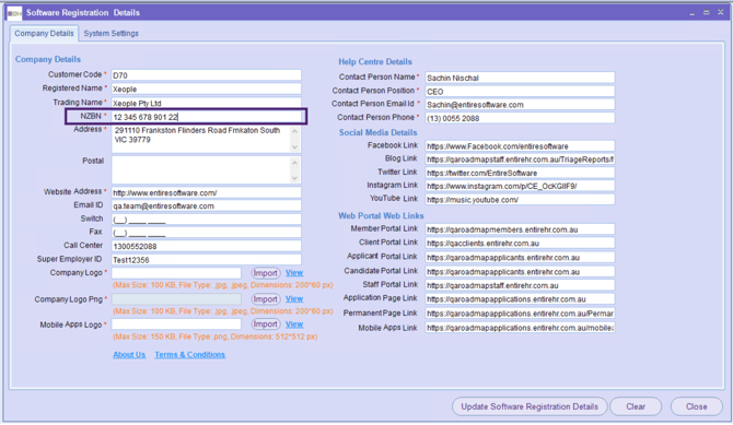 NZBN - Software Registration