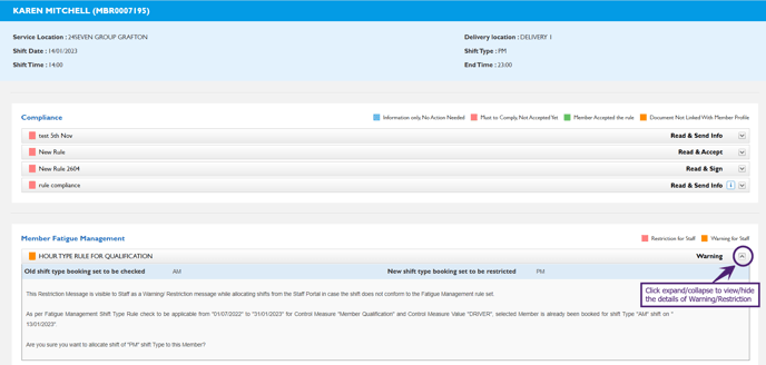 Quick New Shift Booking-View DetailsN