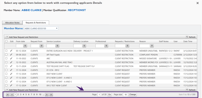 R&R-Page Size Selector