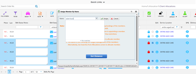 Restriction on Delivery Location for Multi Shifts