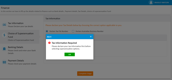 Tax Information Required