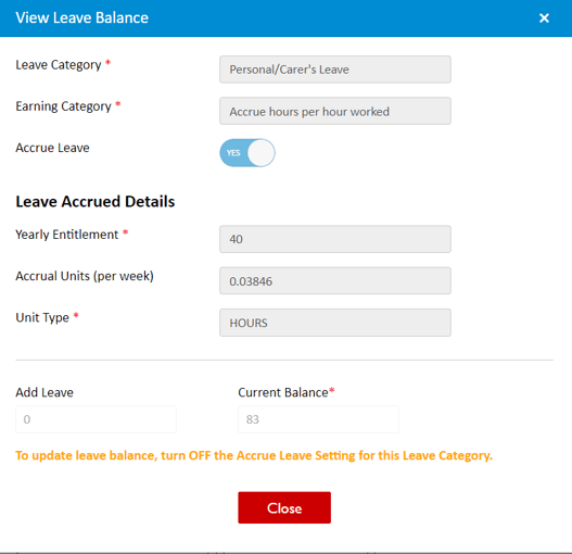 View Leave Balance