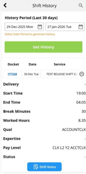 Worked Hours - Workforce App