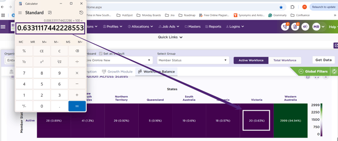 Workforce Balance Percentage