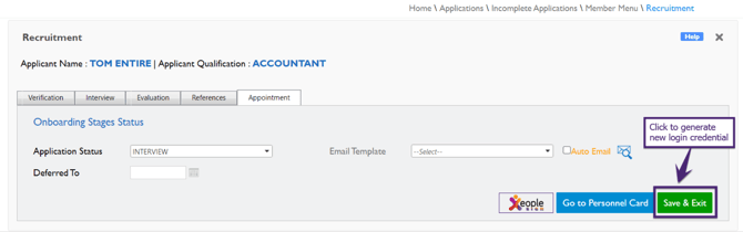 New Applicant Login Credentials2