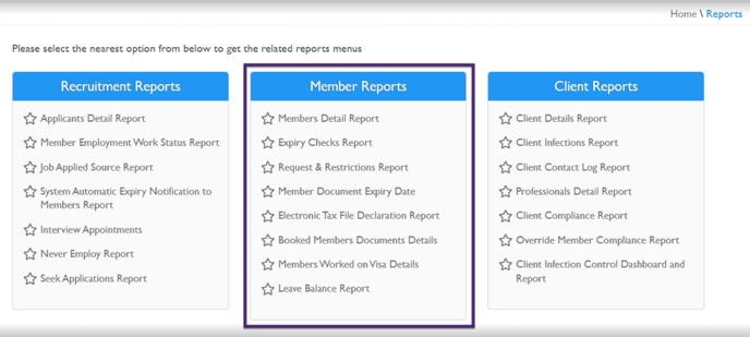 Training and Health Check Reports