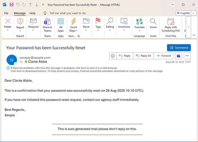 Your Password has been Successdully Reset