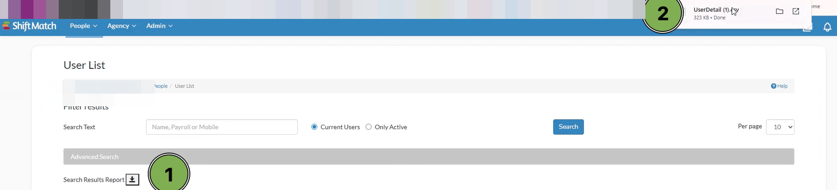 System Match Client Shift Match (Cascom) - Client Software Login